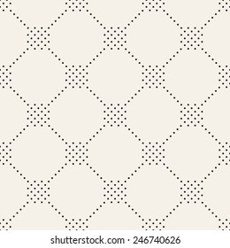 Vector seamless pattern. Modern stylish texture. Repeating geometric tiles with dotted rhombuses