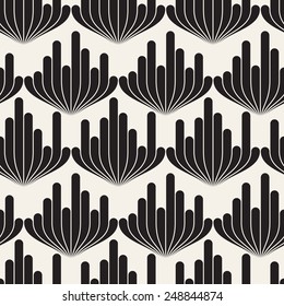 Vector seamless pattern. Modern stylish texture. Repeating geometric tiles with geometric flowers