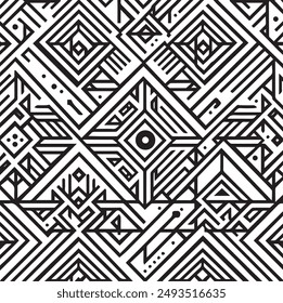 Vector seamless pattern. Modern stylish texture with monochrome trellis. Repeating geometric triangular grid. Simple graphic design. Trendy hipster sacred geometry.