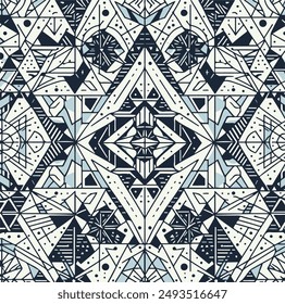 Vector seamless pattern. Modern stylish texture with monochrome trellis. Repeating geometric triangular grid. Simple graphic design. Trendy hipster sacred geometry.