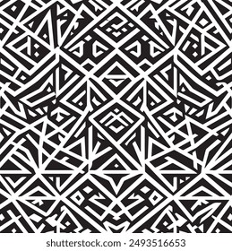 Vector seamless pattern. Modern stylish texture with monochrome trellis. Repeating geometric triangular grid. Simple graphic design. Trendy hipster sacred geometry.