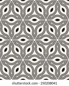 Vector seamless pattern. Modern stylish texture. Repeating geometric tiles. Geometric flowers