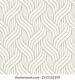 Vector seamless pattern. Modern stylish line texture. Geometric striped ornament. Monochrome linear braids.