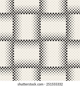 Vector seamless pattern. Modern stylish texture with halftone effect. Geometric tiles with dotted interwoven stripes