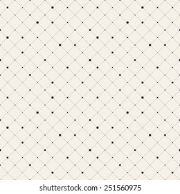 Vector seamless pattern. Modern stylish texture. Repeating geometric background with rotated squares. Variously sized circles in nodes