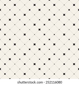 Vector seamless pattern. Modern stylish texture. Repeating geometric tiles with smooth rhombuses. Variously sized stars in nodes