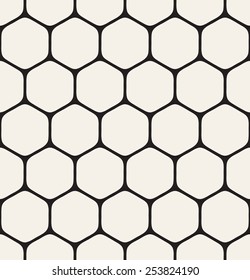 Vector seamless pattern. Modern stylish texture. Repeating geometric grid. Simple monochrome hexagonal trellis.