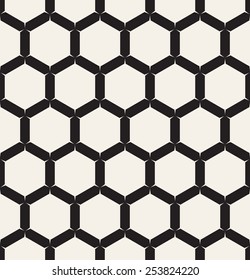 Vector seamless pattern. Modern stylish texture. Repeating geometric grid. Simple monochrome hexagonal trellis