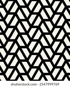 Vector seamless pattern. Modern stylish texture. Repeating linear geometric tiles. Bold monochrome hexagons Trendy graphic design. Can be used as swatch for illustrator.