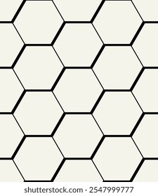 Vector seamless pattern. Modern stylish texture. Repeating linear geometric tiles. Thin monochrome hexagons. Trendy graphic design. Can be used as swatch for illustrator.