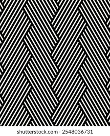 Vector seamless pattern. Modern stylish texture. Repeating geometric tiles with weaved bold zigzag. Bold monochrome zig zag. Trendy graphic design. Can be used as swatch for illustrator.