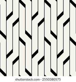 Vector seamless pattern. Modern stylish texture. Repeating geometric tiles with bold stripes. Monochrome bold interlaced trellis. Trendy graphic design. Can be used as swatch for illustrator.