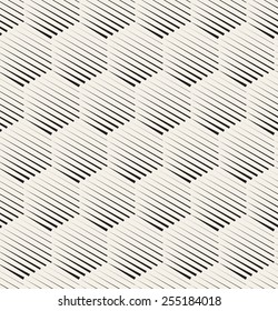 Vector seamless pattern. Modern stylish texture. Repeating geometric background. Striped hexagons