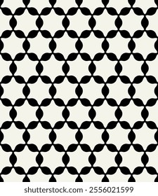 Vector seamless pattern. Modern stylish texture with monochrome trellis. Repeating geometric grid. Simple graphic design. Trendy hipster bold geometry.