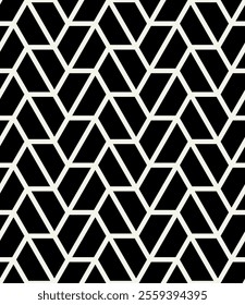 Vector seamless pattern. Modern stylish texture. Repeating geometric tiles with linear hexagonal grid. Thin monochrome halves of hexagons. Trendy graphic design. Can be used as swatch for illustrator.