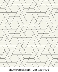 Vector seamless pattern. Modern stylish texture. Repeating geometric tiles with linear hexagonal grid. Thin monochrome halves of hexagons. Trendy graphic design. Can be used as swatch for illustrator.