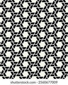 Vector seamless pattern. Modern stylish texture. Repeating geometric tiles with linear hexagonal grid. Bold monochrome hexagons. Trendy graphic design. Can be used as swatch for illustrator.
