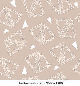 Vector seamless pattern. Modern stylish texture. Repeating geometric tiles. Composition from striped and triangles