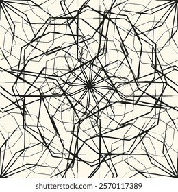 Vector seamless pattern. Modern stylish texture. Repeating geometric tiles with linear hexagonal grid. Thin monochrome halves of hexagons. Trendy graphic design. Can be used as swatch for illustrator.