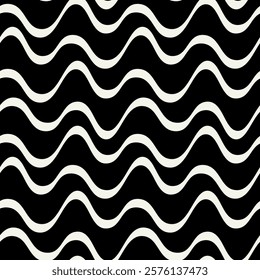 Vector seamless pattern. Modern stylish texture with smooth natural grid. Repeating abstract tileable background. Zigzag from organic shapes. Simple surface design.