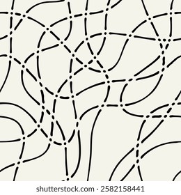 Vector seamless pattern. Modern stylish texture with smooth natural maze. Repeating abstract tileable background. Compound organic shapes. Trendy abstract surface design.