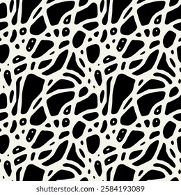 Vector seamless pattern. Modern stylish texture with smooth natural maze. Repeating abstract tileable background. Compound organic shapes. Trendy abstract surface design.