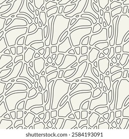 Vector seamless pattern. Modern stylish texture with smooth natural maze. Repeating abstract tileable background. Compound organic shapes. Trendy abstract surface design.