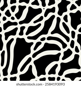 Vector seamless pattern. Modern stylish texture with smooth natural maze. Repeating abstract tileable background. Compound organic shapes. Trendy abstract surface design.