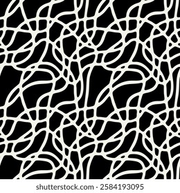 Vector seamless pattern. Modern stylish texture with smooth natural maze. Repeating abstract tileable background. Compound organic shapes. Trendy abstract surface design.