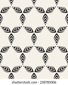 Vector seamless pattern. Modern stylish texture. Repeating geometric tiles. Stylized striped petals. Contemporary graphic design.