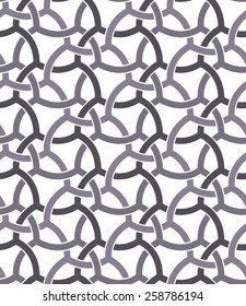 Vector seamless pattern. Modern stylish texture. Repeating geometric background with interlaced grids. Three twisted trellis in similar colors. Contemporary graphic design