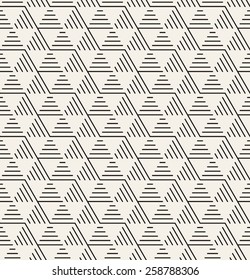 Vector seamless pattern. Modern stylish texture. Repeating geometric tiles with striped triangles. Contemporary graphic design.