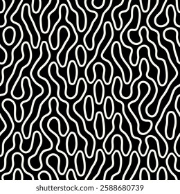 Vector seamless pattern. Modern stylish texture with smooth natural looping elements. Repeating abstract tileable background. Organic natural shapes. Trendy abstract surface design.