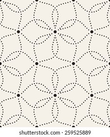 Vector seamless pattern. Modern stylish texture. Delicate dotted ornament. Repeating geometric tiles with bold circles in nodes. Contemporary graphic design.