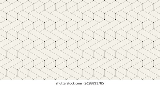 Vector seamless pattern. Modern stylish texture. Repeating geometric background with linear rhombus and triangles in nodes