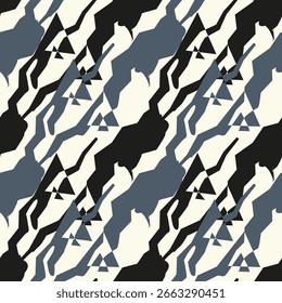 Padrão sem emenda do vetor. Moderna textura elegante em ziguezague. Repetição de peças geométricas com elementos em negrito quebrados.