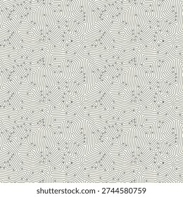 Vector seamless pattern. Modern stylish texture with smooth natural grid. Repeating abstract tileable background with random spots. Dotted organic shapes. Trendy surface design.