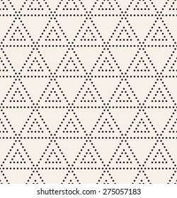 Vector seamless pattern. Modern stylish texture. Repeating geometric tiles with dotted triangles. Modern simple graphic design. Hipster trendy print.