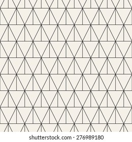 Vector seamless pattern. Modern stylish texture. Geometric ornament with linear rhombuses. Linear hipster background.