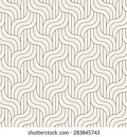 Vector seamless pattern. Modern stylish texture. Geometric striped ornament. Monochrome linear braids. Trendy graphic design.