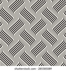 Vector seamless pattern. Modern stylish texture. Geometric striped ornament. Monochrome geometric braids.