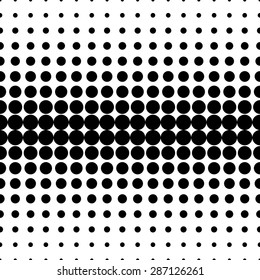 Vector seamless pattern. Modern stylish texture. Repeating geometric tiles from circles. Monochrome grid with thickness which changing towards the center