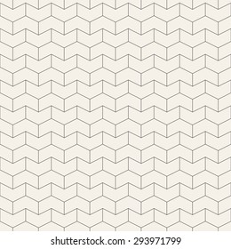 Vector seamless pattern. Modern stylish texture with chevron or zigzag. Repeating geometric background with linear grid.