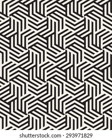 Vector seamless pattern. Modern stylish texture. Repeating geometric tiles with hexagons. Chevron elements form stylish tileable print.