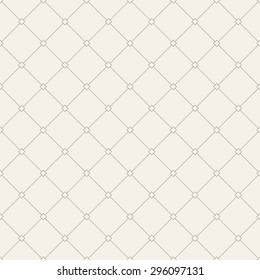 Vector seamless pattern. Modern stylish texture. Repeating geometric tiles with linear rhombuses and small squares in nodes.