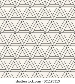 Vector seamless pattern. Modern stylish texture. Repeating geometric tiles with linear triangles. Contemporary graphic design.