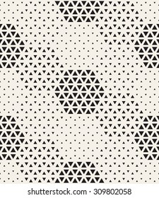 Vector seamless pattern. Modern stylish texture. Repeating geometric tiles from triangles. Monochrome grid with different thickness.