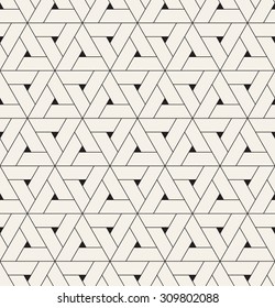 Vector seamless pattern. Modern stylish texture. Repeating geometric tiles with linear triangular grid.