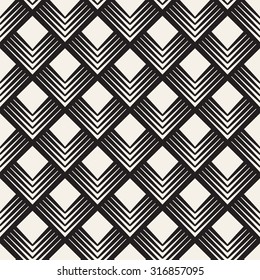 Vector seamless pattern. Modern stylish texture. Geometric ornament with striped scales.