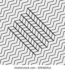Vector seamless pattern. Modern stylish texture. Repeating geometric tiles with diagonal lines in monochrome